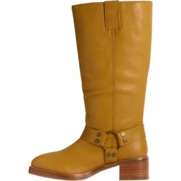 FRYE Free People Leather Camryn Tall Shaft Boots in Mustard NIB Campus 14L Style - Picture 3 of 8